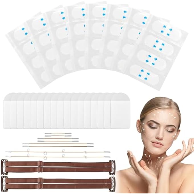 PUXING 270PCS FACE LIFT KIT FACE TAPE LIFTING INVISIBLE NECK TAPE LIFTING INVISIBLE FACELIFT BAND SAGGING SKIN FACIAL LIFTINGS STICKERS(COLOR:CLEAR) - Image 3